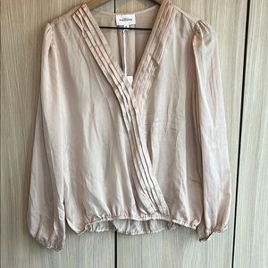 Elegant Blush V-Neck Blouse
